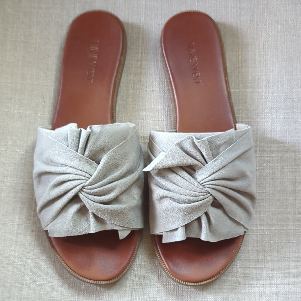 Nine West Women's Tan Slide Sandals
